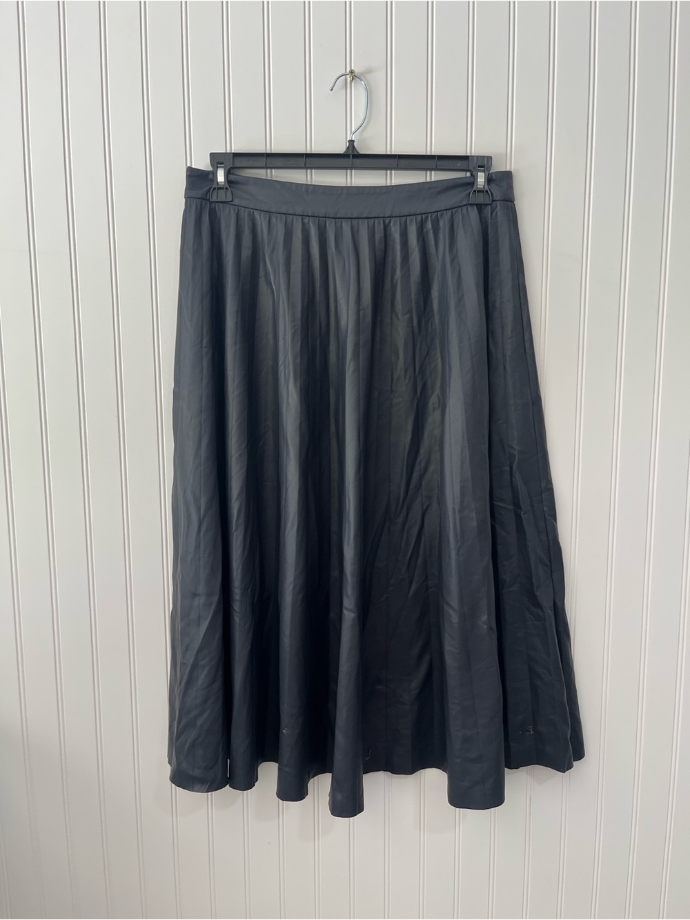 Navy Textured Button Jacket with Navy Pleated Midi Skirt - Picture 6 of 11